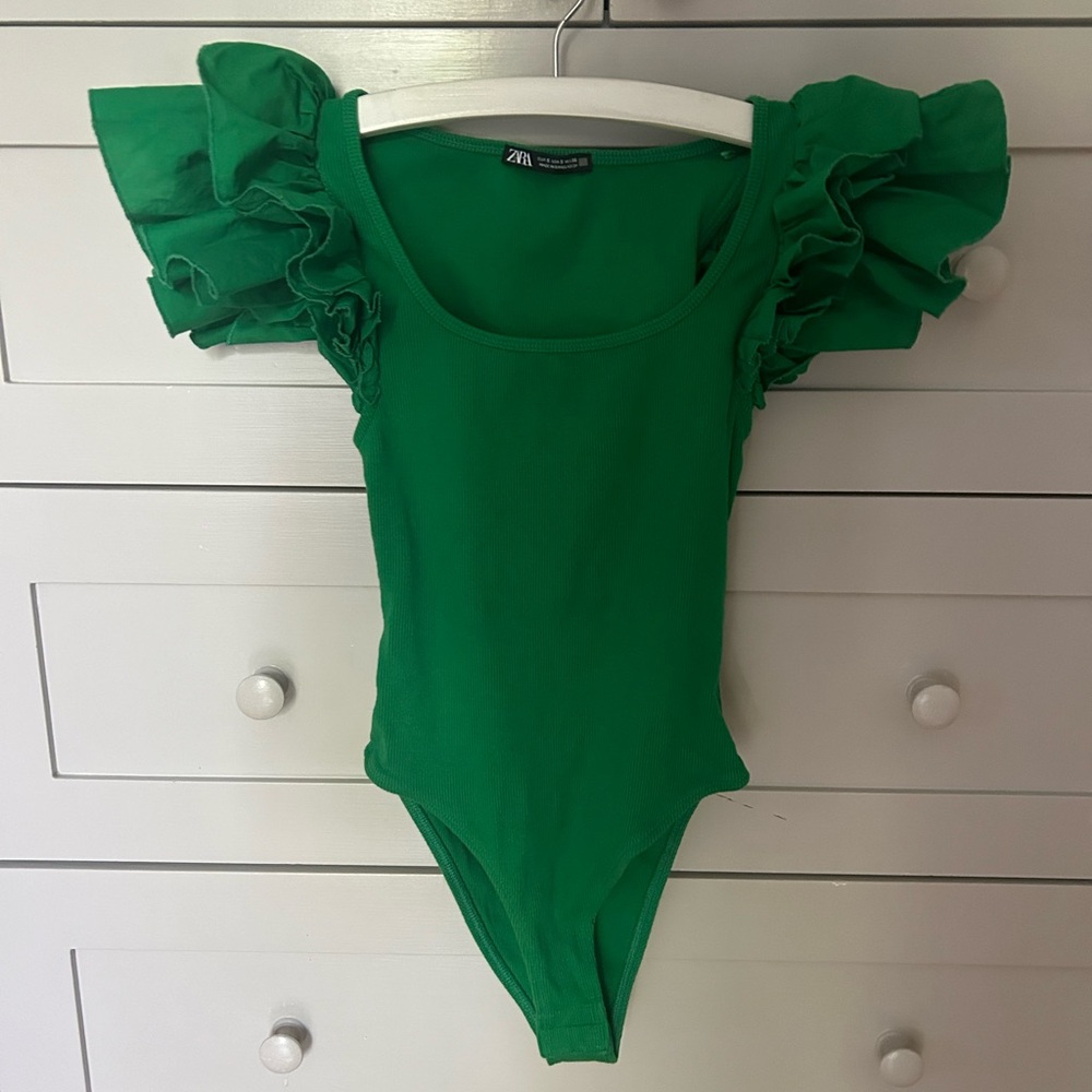 Zara green bodysuit